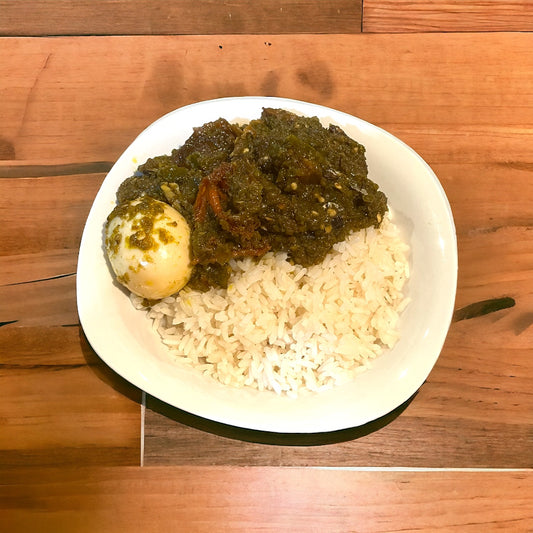Nigerian Rice with Ayamase Sauce